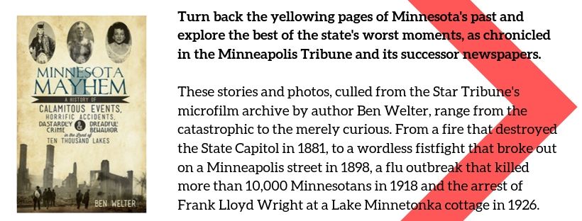 Newspaper headlines and stories from the Minneapolis Tribune in Minnesota Mayhem