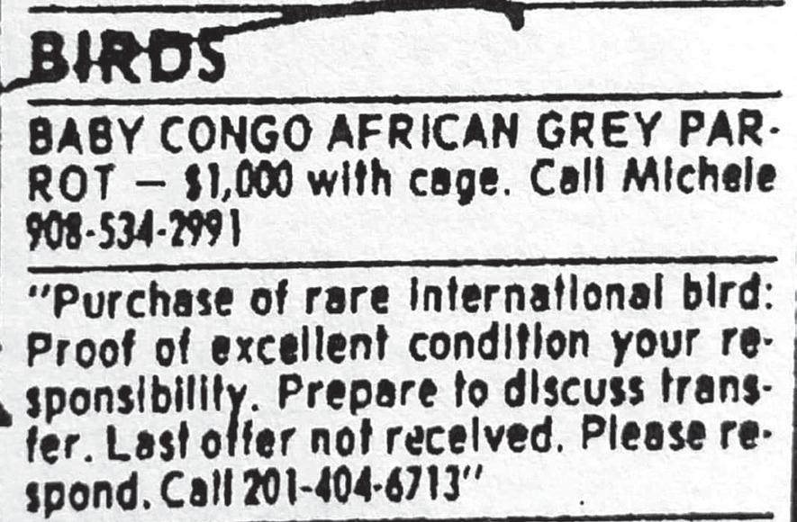A newspaper ad responding to the kidnappers.