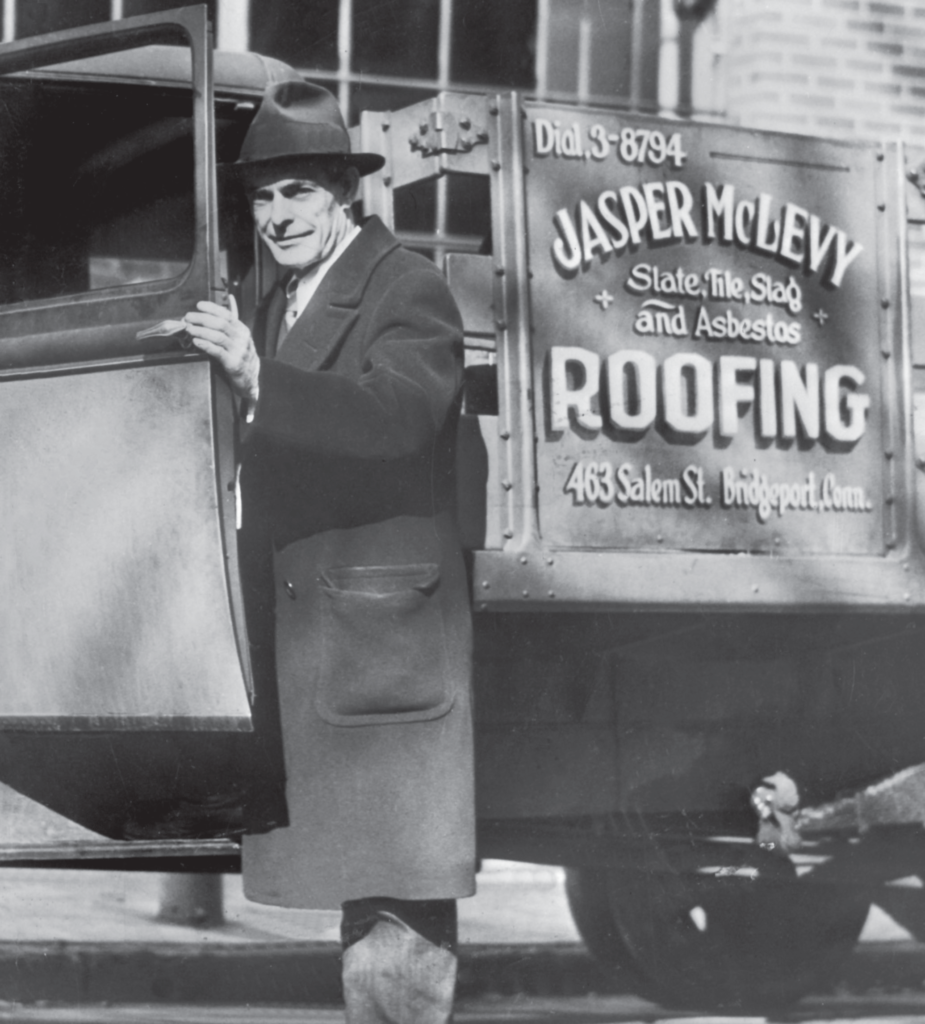  “Jasper McLevy finished up a roofing job on his first day in office. When he was ousted twenty-four years later, McLevy quipped, ‘I can always go back to roofing.’ Courtesy of the Bridgeport History Center, Bridgeport Public Library.”