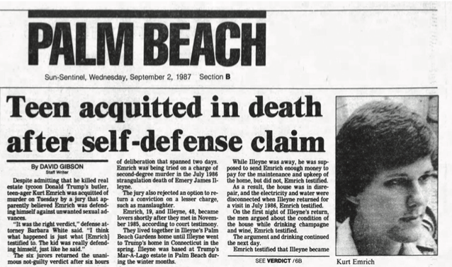Palm Beach newspaper headline that reads "Teen acquitted in death after self-defense claim."